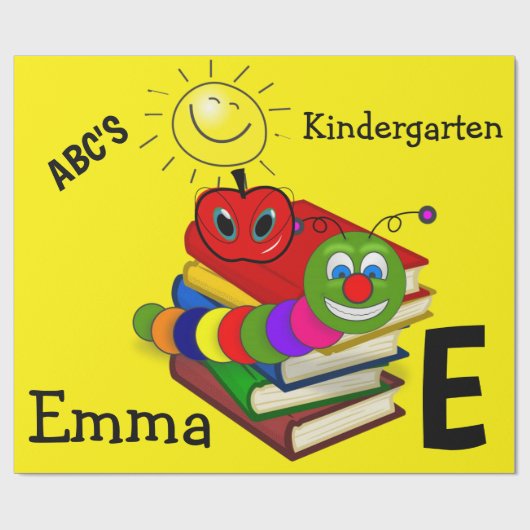 Glanzend wrapppapier, boekwormboeken zijn geel cadeaupapier (Vlak)