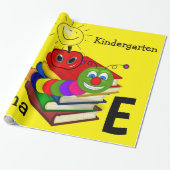 Glanzend wrapppapier, boekwormboeken zijn geel cadeaupapier (Uitgerold)