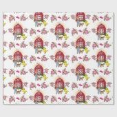 Glanzend wrapppapier, boerenboerderijKoeien Cadeaupapier (Vlak)