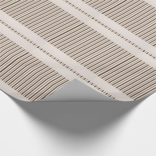 Glanzend wrapppapier Bruin Stripe Cadeaupapier (Hoek)