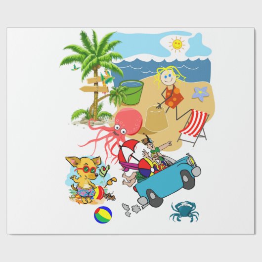 Glanzend wrapppapier, buikvun octopus cadeaupapier (Vlak)