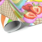 Glanzend wrapppapier Chevron Strawberry Cream Cadeaupapier (Rol Hoek)