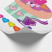 Glanzend wrapppapier, Cupcakes Colorful Hearts Cadeaupapier (Hoek)