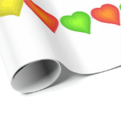 Glanzend wrapppapier, Cupcakes Colorful Hearts Cadeaupapier (Rol Hoek)