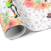 Glanzend wrapppapier, Floral Skating Cadeaupapier (Rol Hoek)