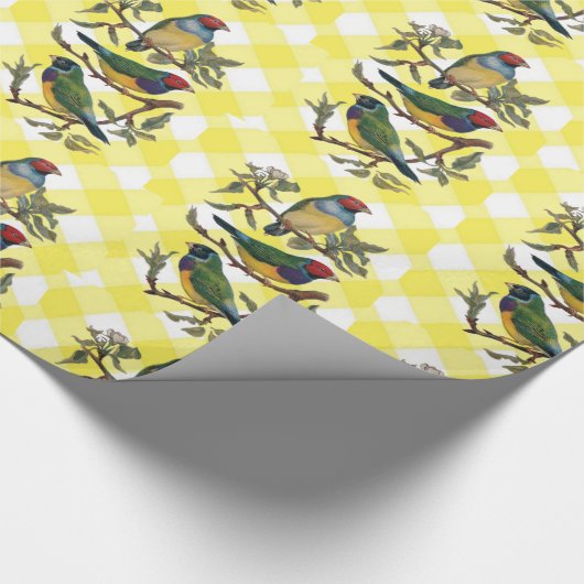 Glanzend wrapppapier, geel geplakt cadeaupapier (Hoek)