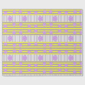 Glanzend wrapppapier, geel Paars streep Cadeaupapier (Vlak)