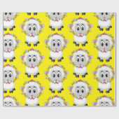 Glanzend wrapppapier, geel schapenvlees cadeaupapier (Vlak)