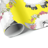Glanzend wrapppapier, geel schapenvlees cadeaupapier (Rol Hoek)