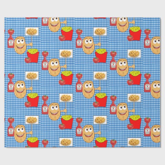 Glanzend wrapppapier, geperste aardappelvloerbedek cadeaupapier (Vlak)