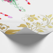 Glanzend wrapppapier, Gold Swan Love is Air Cadeaupapier (Hoek)