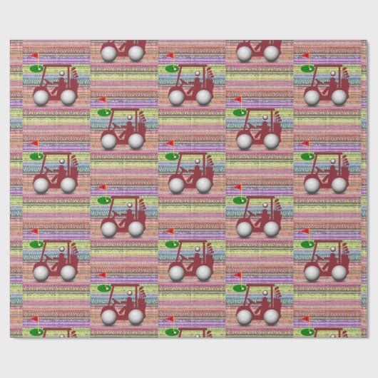 Glanzend wrapppapier, Golfballs Cadeaupapier (Vlak)