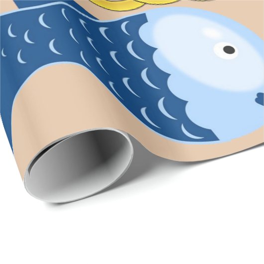 Glanzend wrapppapier, goudkettingvis cadeaupapier (Rol Hoek)