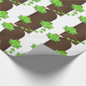 Glanzend wrapppapier, groene kikkerpil cadeaupapier (Hoek)