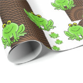 Glanzend wrapppapier, groene kikkerpil cadeaupapier (Rol Hoek)