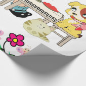 Glanzend wrapppapier, hondenflesjes cadeaupapier (Hoek)