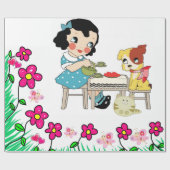 Glanzend wrapppapier, hondenflesjes cadeaupapier (Vlak)