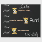 Glanzend wrapppapier, katdame voor wijn cadeaupapier (Vlak)