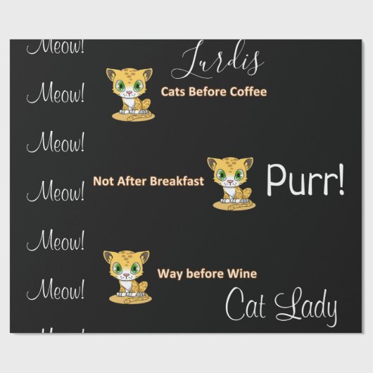 Glanzend wrapppapier, katdame voor wijn cadeaupapier (Vlak)