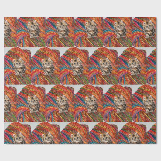 Glanzend wrapppapier, keukenkat cadeaupapier (Vlak)