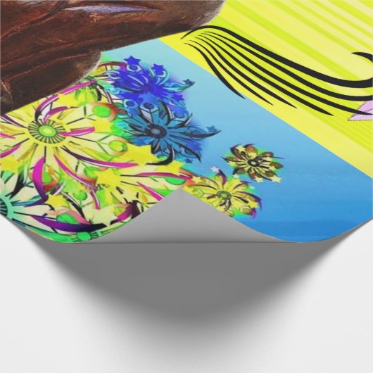 Glanzend wrapppapier, keukenpapier, flessenhaar cadeaupapier (Hoek)