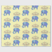 Glanzend wrapppapier, kleurrijk olifant cadeaupapier (Vlak)