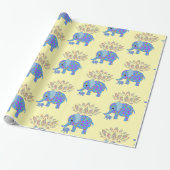 Glanzend wrapppapier, kleurrijk olifant cadeaupapier (Uitgerold)