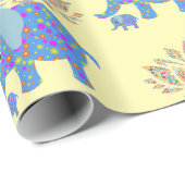 Glanzend wrapppapier, kleurrijk olifant cadeaupapier (Rol Hoek)