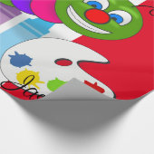 Glanzend wrapppapier, kleurrijke worm cadeaupapier (Hoek)