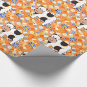 Glanzend wrapppapier, Koe Chevron Floral Cadeaupapier (Hoek)