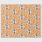 Glanzend wrapppapier, Koe Chevron Floral Cadeaupapier (Vlak)