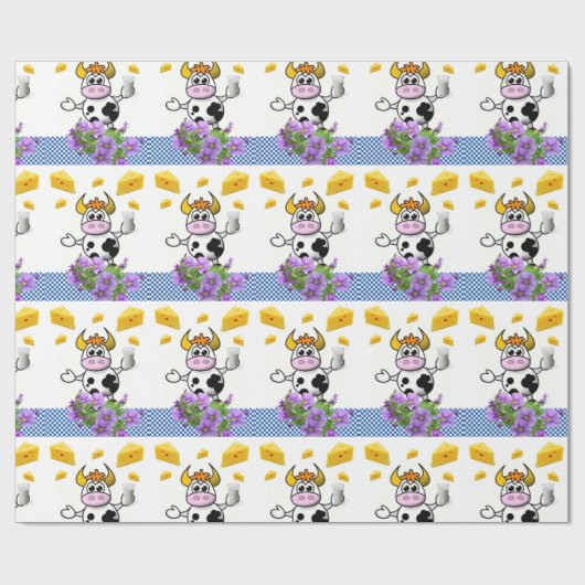 Glanzend wrapppapier, Koe geplakt kauwgaas Cadeaupapier (Vlak)