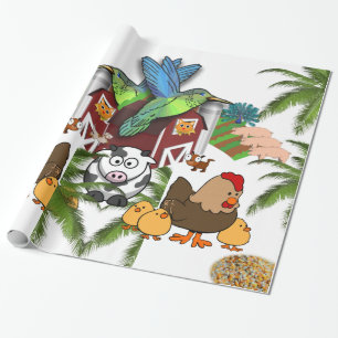 Glanzend wrapppapier, Koe kattenbakkerij Cadeaupapier