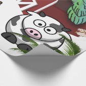 Glanzend wrapppapier, Koe kippenvogels Cadeaupapier (Hoek)