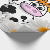Glanzend wrapppapier, Koe White Daisy Cadeaupapier (Hoek)