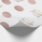 Glanzend wrapppapier Live Laugh Love Roos Cadeaupapier (Hoek)