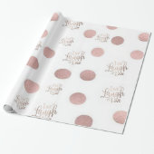 Glanzend wrapppapier Live Laugh Love Roos Cadeaupapier (Uitgerold)