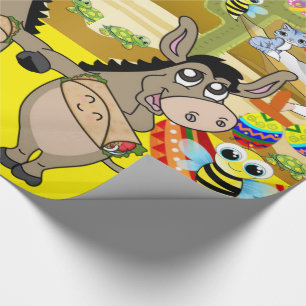 Glanzend wrapppapier, Mexicaanse Man Donkey Bee Cadeaupapier