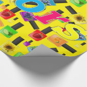 Glanzend wrapppapier, nagelPoolse geelkleuren Cadeaupapier (Hoek)