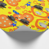 Glanzend wrapppapier, Oranje zwoerd Cadeaupapier (Hoek)