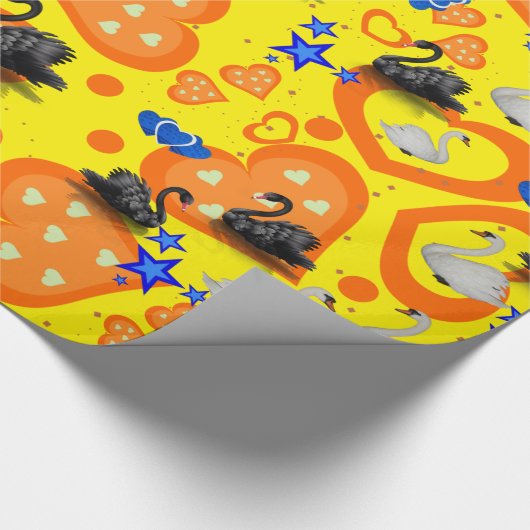 Glanzend wrapppapier, Oranje zwoerd Cadeaupapier (Hoek)