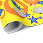 Glanzend wrapppapier, Oranje zwoerd Cadeaupapier (Rol Hoek)