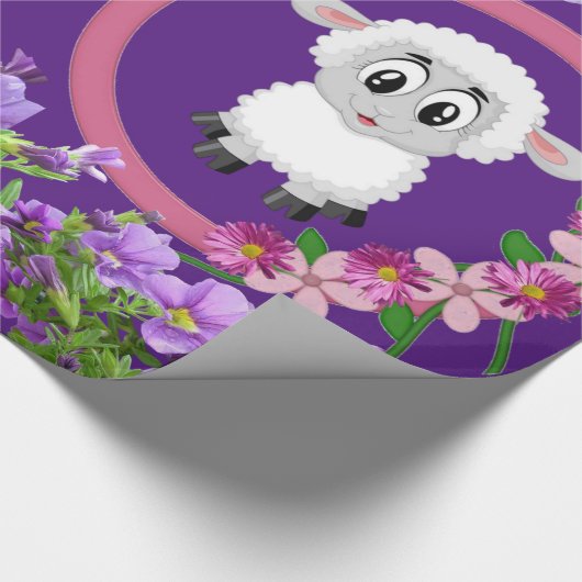 Glanzend wrapppapier, Paars van schapenvlees Cadeaupapier (Hoek)