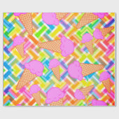 Glanzend wrapppapier, pastel Chevron Ice Cream Cadeaupapier (Vlak)