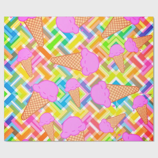Glanzend wrapppapier, pastel Chevron Ice Cream Cadeaupapier (Vlak)