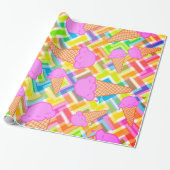 Glanzend wrapppapier, pastel Chevron Ice Cream Cadeaupapier (Uitgerold)