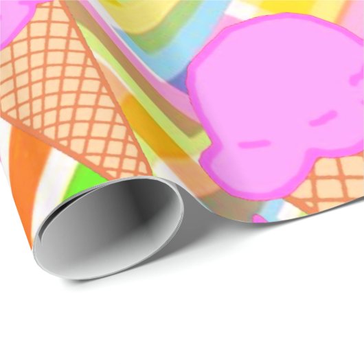 Glanzend wrapppapier, pastel Chevron Ice Cream Cadeaupapier (Rol Hoek)