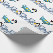 Glanzend wrapppapier, Penguin Yellow Ducks Bath Cadeaupapier (Hoek)