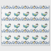 Glanzend wrapppapier, Penguin Yellow Ducks Bath Cadeaupapier (Vlak)