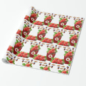 Glanzend wrapppapier, pindakaas-aardbei cadeaupapier (Uitgerold)